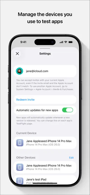 TestFlight 反馈界面