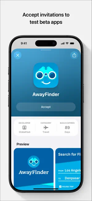 TestFlight 邀请接受界面
