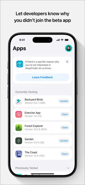 TestFlight for Mac 界面